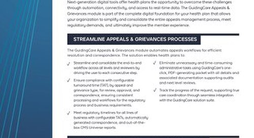 Data Sheet: GuidingCare Appeals & Grievances