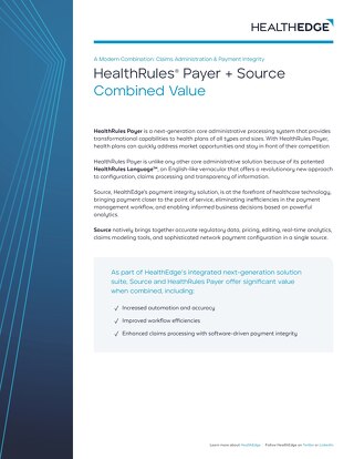 Data Sheet: HealthRules Payer + Source Integration