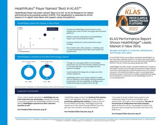 Data Sheet: HealthRules Payer Best in KLAS Report