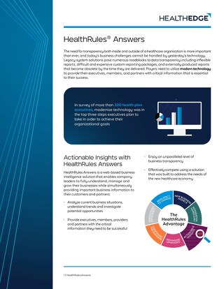 Data Sheet: HealthRules Answers