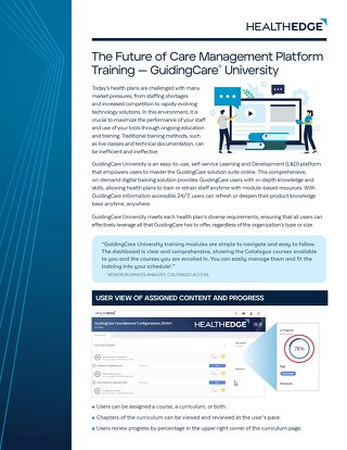 The Future of Care Management Platform Training — GuidingCare® University