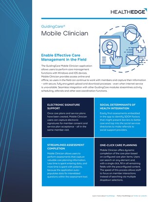 Data Sheet: GuidingCare Mobile Clinician