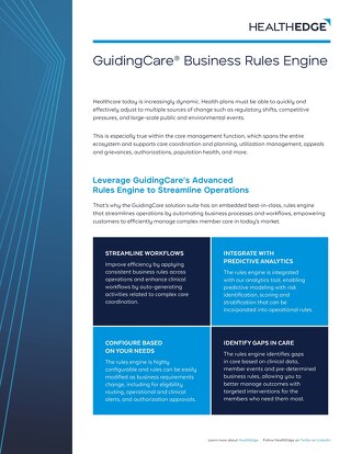 Data Sheet: GuidingCare® Business Rules Designer