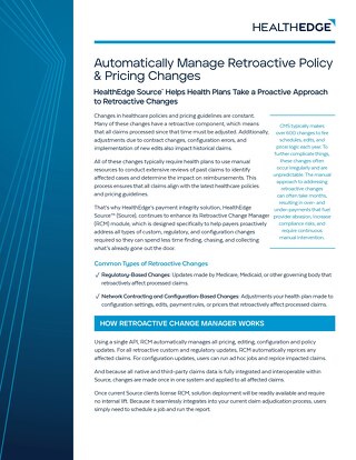 Data Sheet: Automatically Manage Retroactive Policy and Pricing Changes