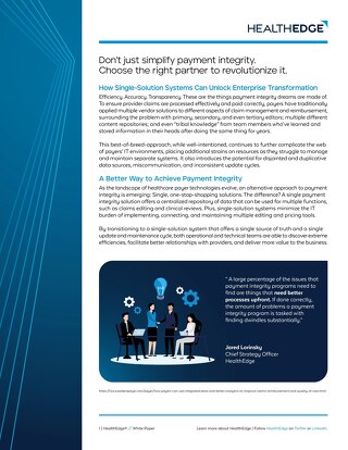 White Paper: Prospective Payment Integrity Solution Partner