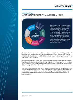 Data Sheet: What Sets Us Apart - New Business Models