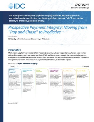 White Paper: Prospective Payment Integrity Moving from Pay and Chase to Predictive